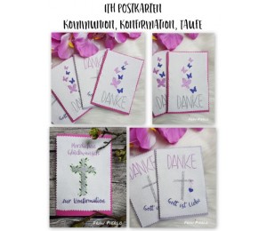 ITH - Postkarte Glückwunsch zur Kommuntion Konfirmation Taufe & Danke